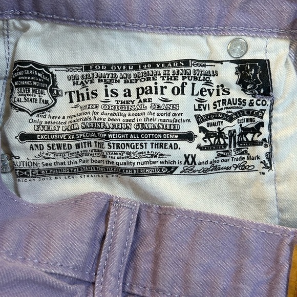 Levi's
501 High Rise Women's Colored Denim Shorts in Lavender - Picture 6 of 7